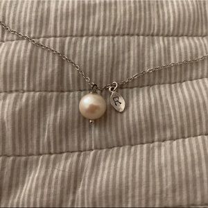 Pearl R Pendant Necklace